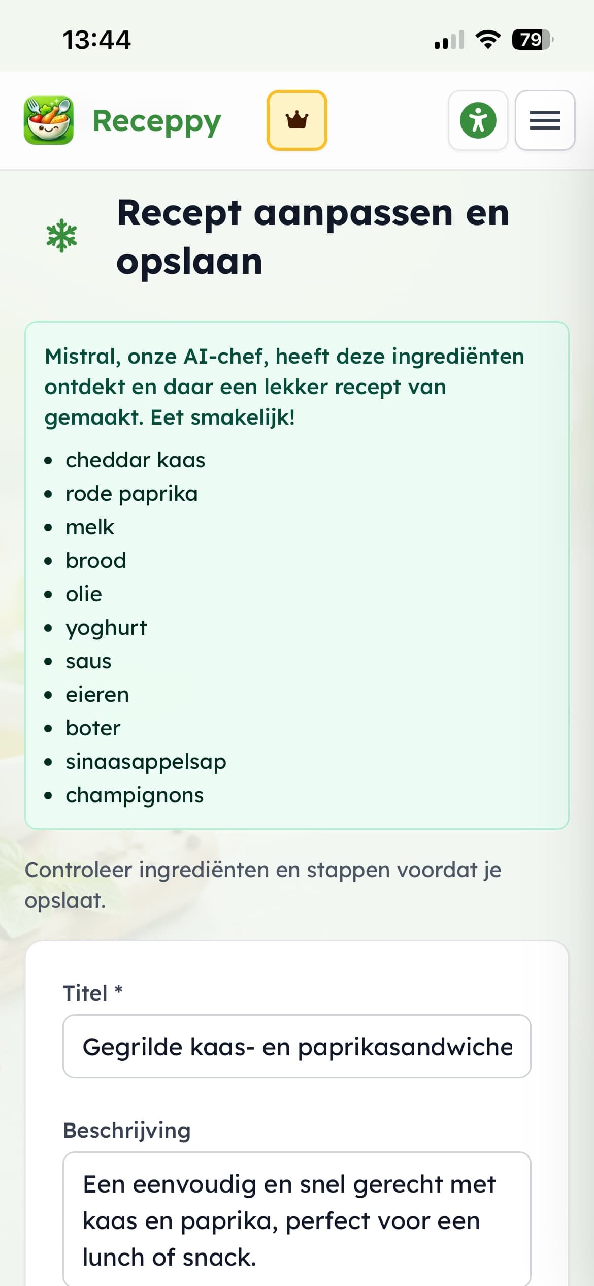 Receppy – persoonlijk recept klaar om te gebruiken